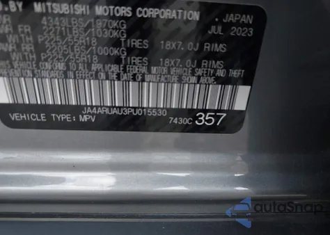 2023 Mitsubishi Outlander Sport 2.0 Le Awc from USA, damaged, VIN JA4ARUAU3PU015530